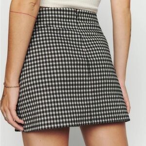 Reformation Black and White Plaid Skirt - 6